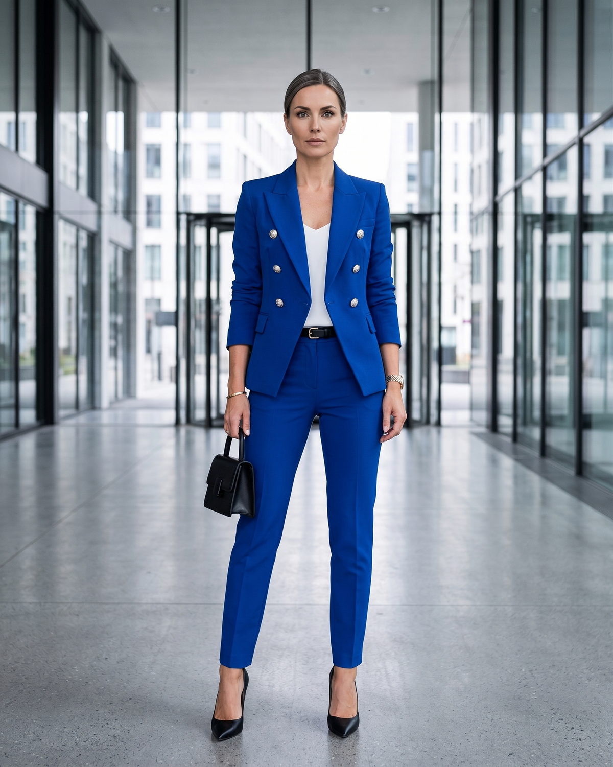 Costum Elegant Damă cu Blazer și Pantaloni cu Accente Strălucitoare | M&R - 5 - Modariox
