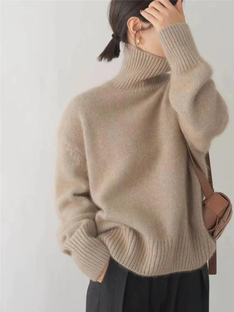 Pullover Damă cu Guler Înalt și Croială Lejeră - 4 - Modariox