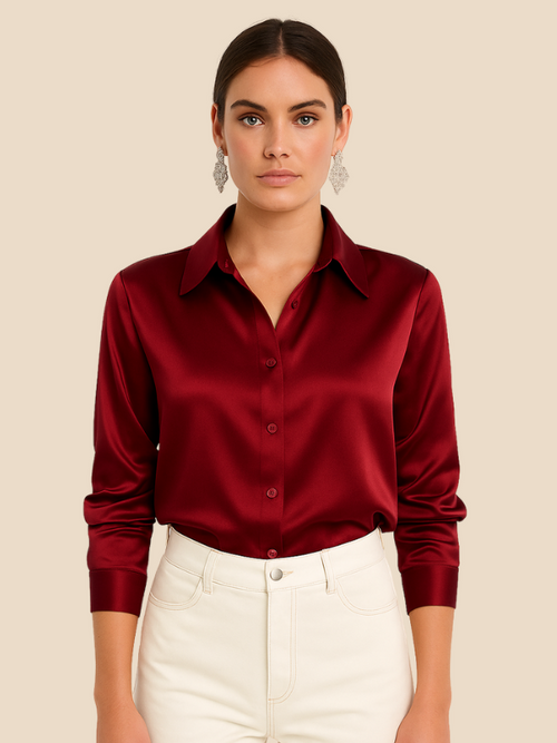 Bluză Damă cu Mâneci Lungi și Guler Clasic, Culoare Variată - 1 - Modariox