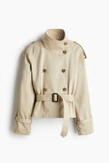 Trench Coat Scurt cu Curea si Croiala Ajustata | M&R - 1 - Modariox