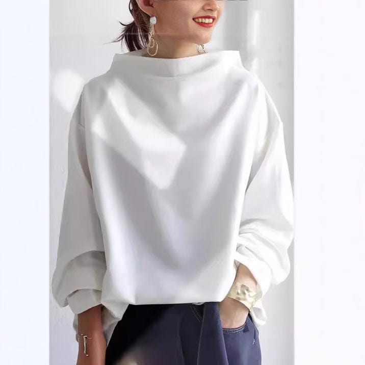 Pulover damă cu guler înalt și mâneci ample - 3 - Modariox