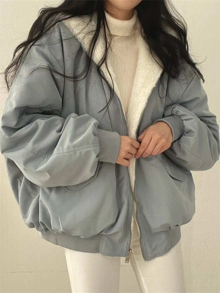 Geacă damă oversized cu guler căptușit și fermoar - 2 - Modariox