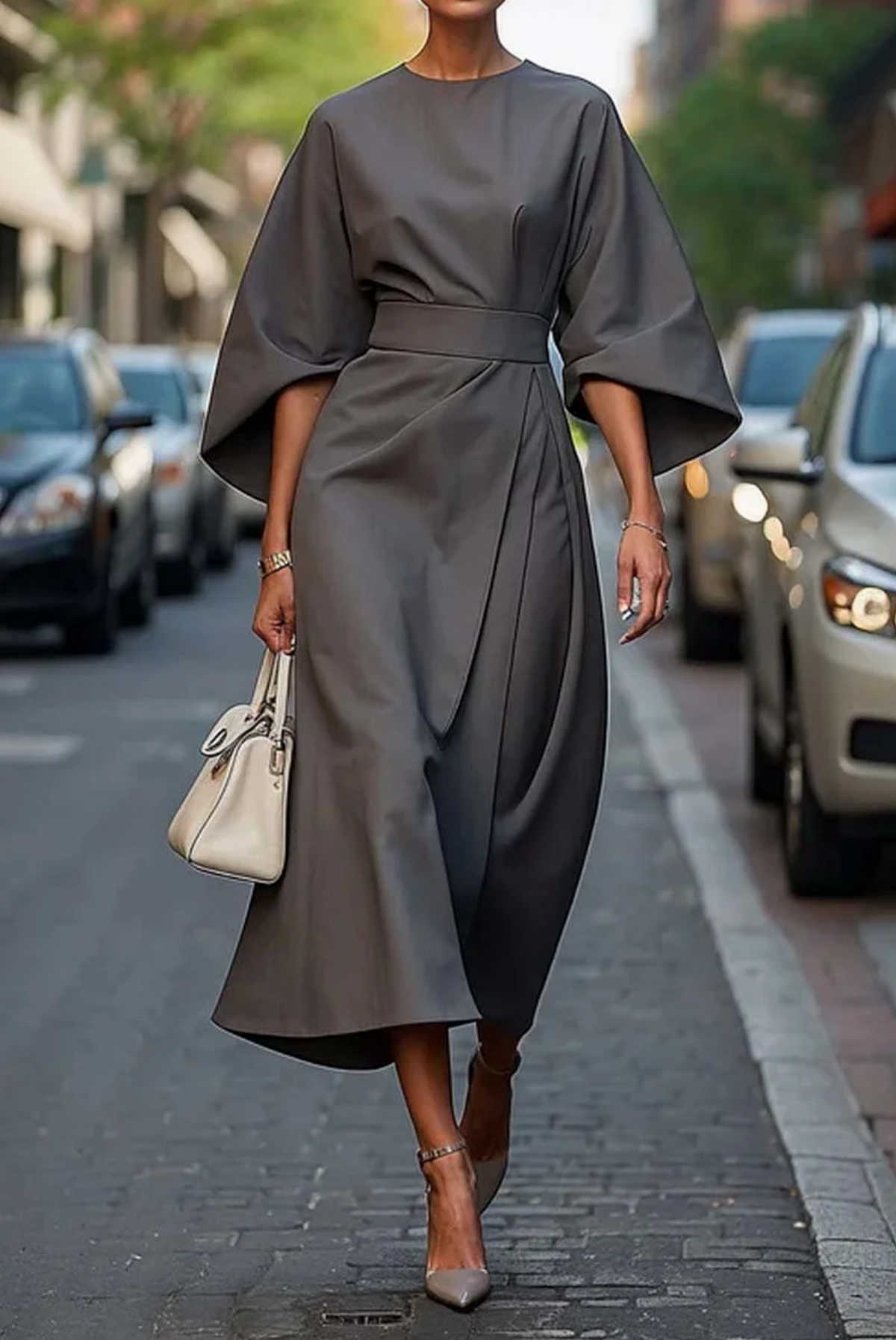 Rochie maxi damă cu croi lejer și mâneci ample - 5 - Modariox