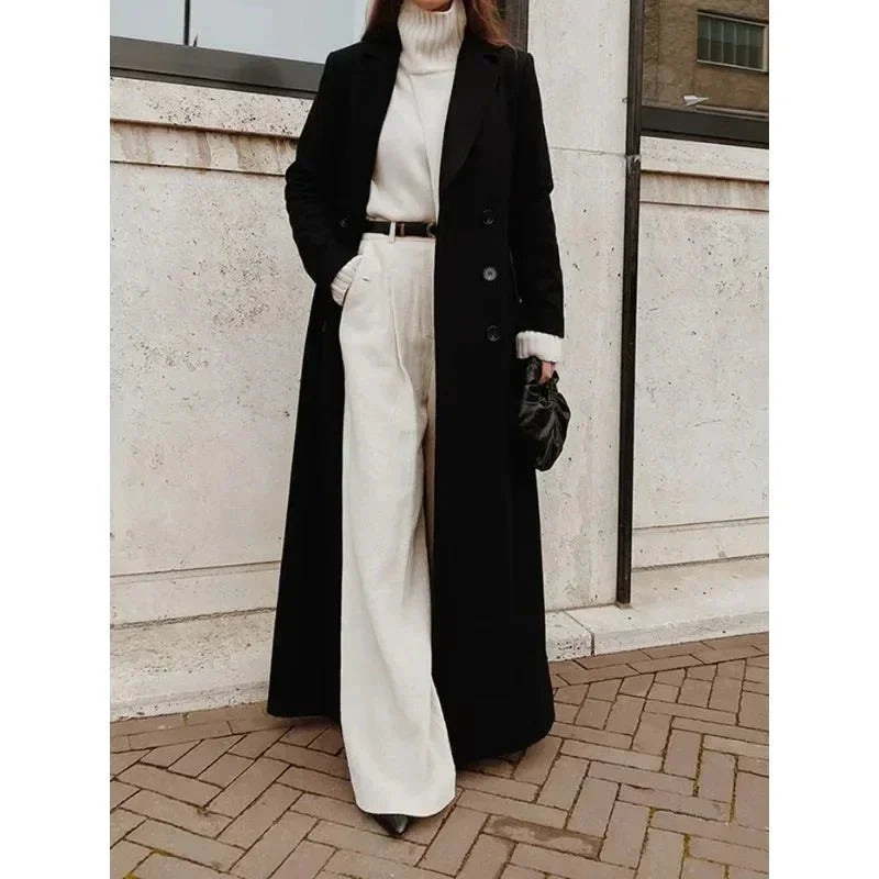Palton lung elegant cu croială ajustată | M&R - 1 - Modariox