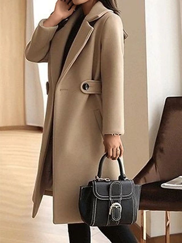 Palton elegant damă cu croială ajustată și guler ascuțit - 5 - Modariox