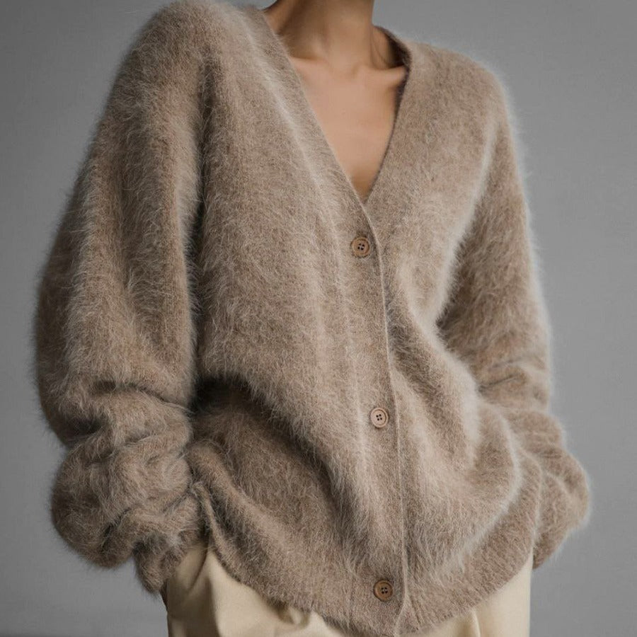 Cardigan damă cu aspect pufoasă și croi lejer | M&R - 1 - Modariox