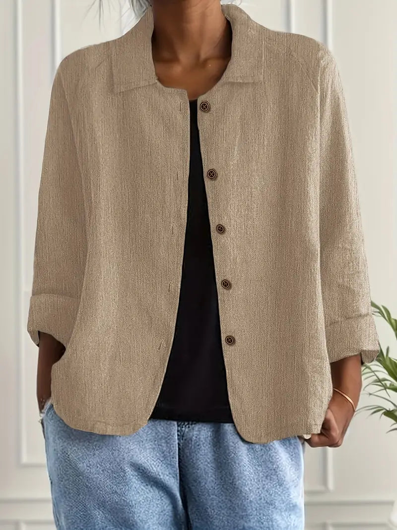 Jachetă Damă cu Croială Relaxată și Mâneci 3/4 | M&R - 17 - Modariox