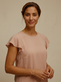 Bluză Blush cu Mâneci cu Volane — Modariox