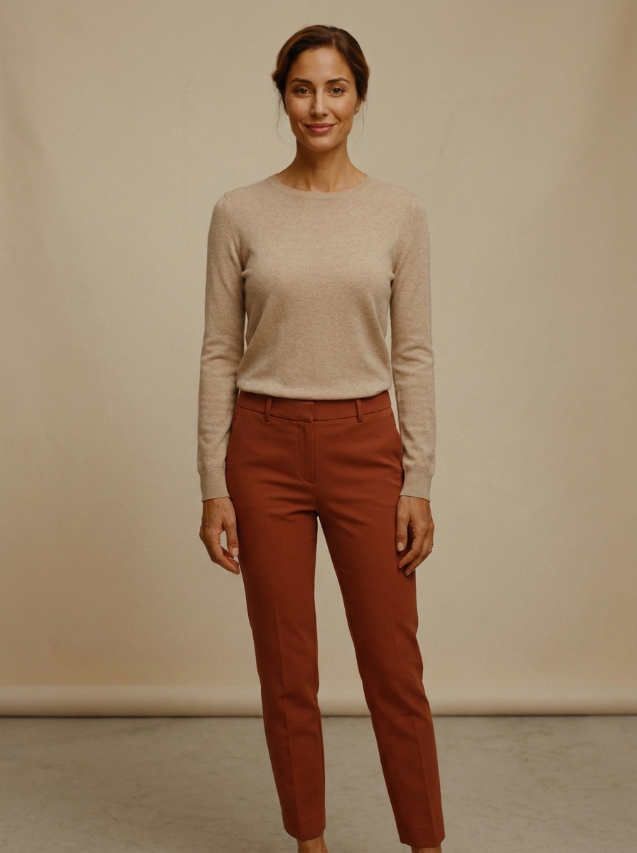 Pantaloni Cigarette Teracotă — Modariox