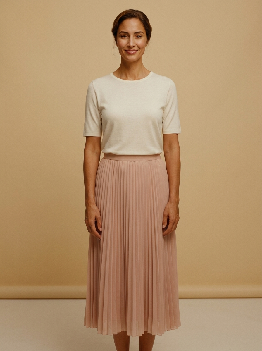 Fustă Midi Plisată Blush — Modariox