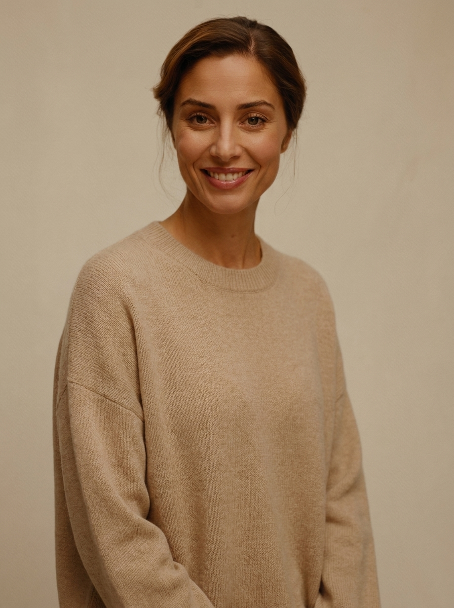 Pulover Oversized Bej din Tricot Moale — Modariox