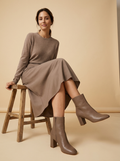 Botine Taupe cu Toc — Modariox