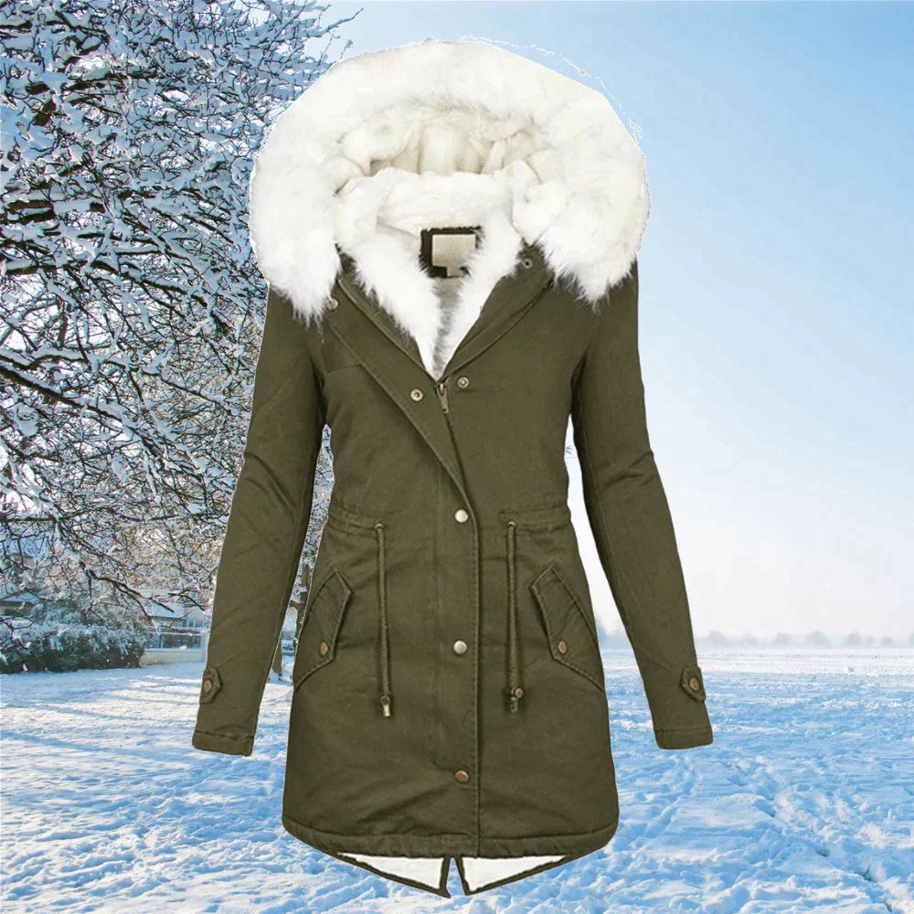 Parka de iarnă damă cu căptușeală pufoasă și glugă elegantă | M&R - 2 - Modariox