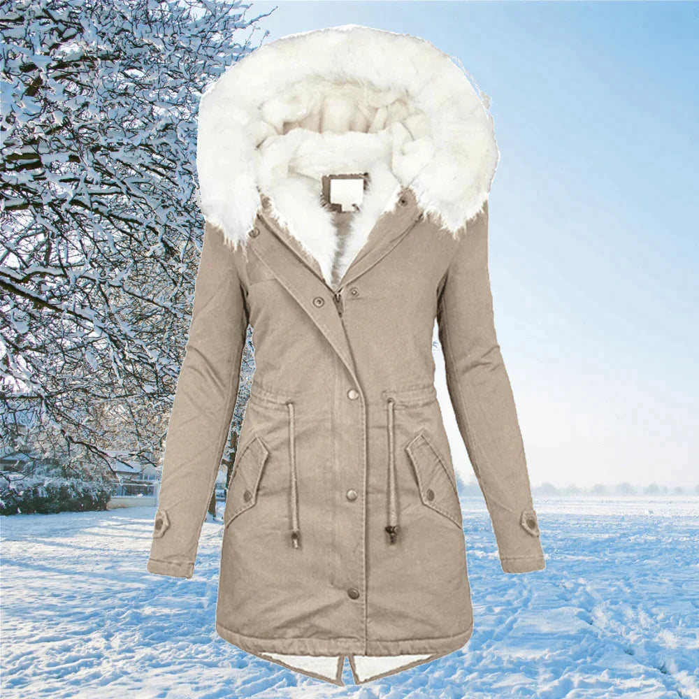 Parka de iarnă damă cu căptușeală pufoasă și glugă elegantă | M&R - 3 - Modariox