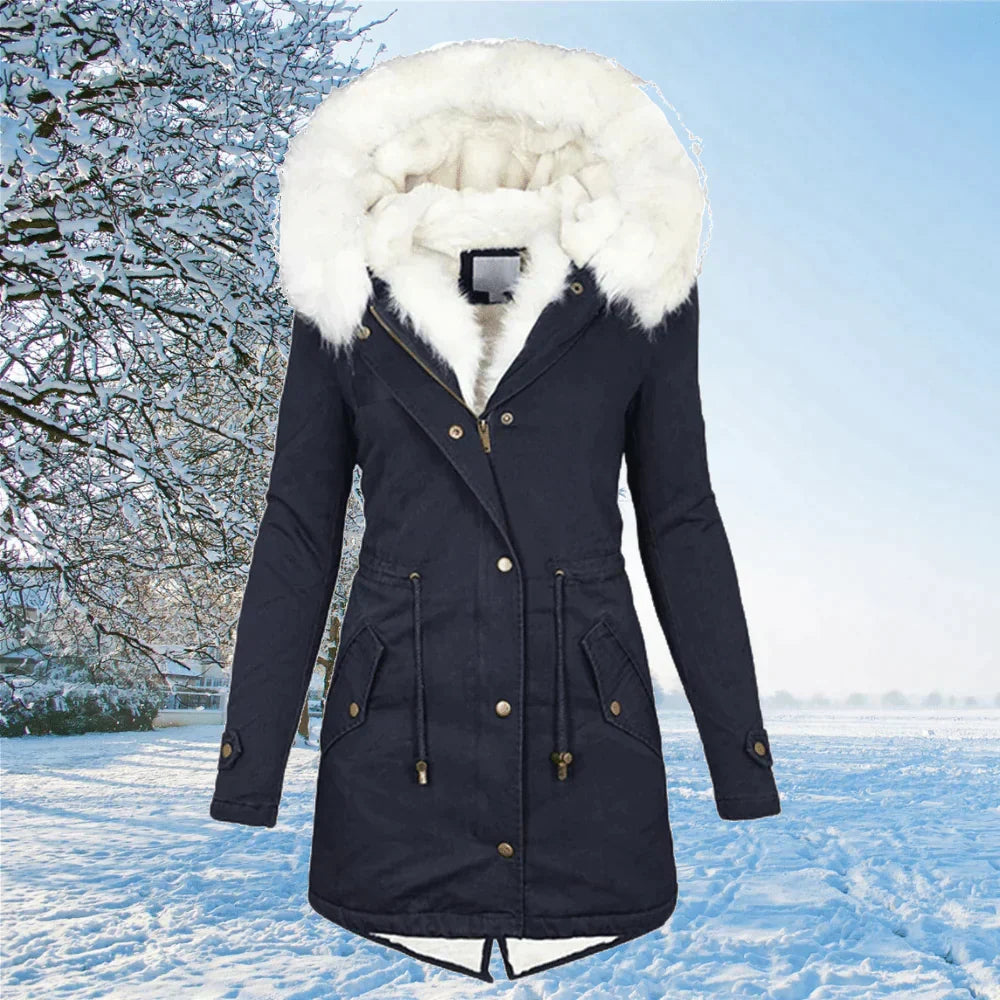 Parka de iarnă damă cu căptușeală pufoasă și glugă elegantă | M&R - 5 - Modariox