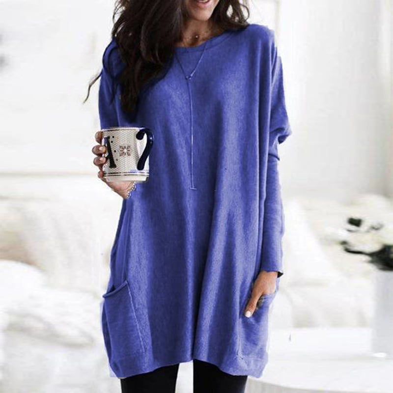 Tunică Relaxată din Tricot cu Buzunare pentru Femei | M&R - 11 - Modariox