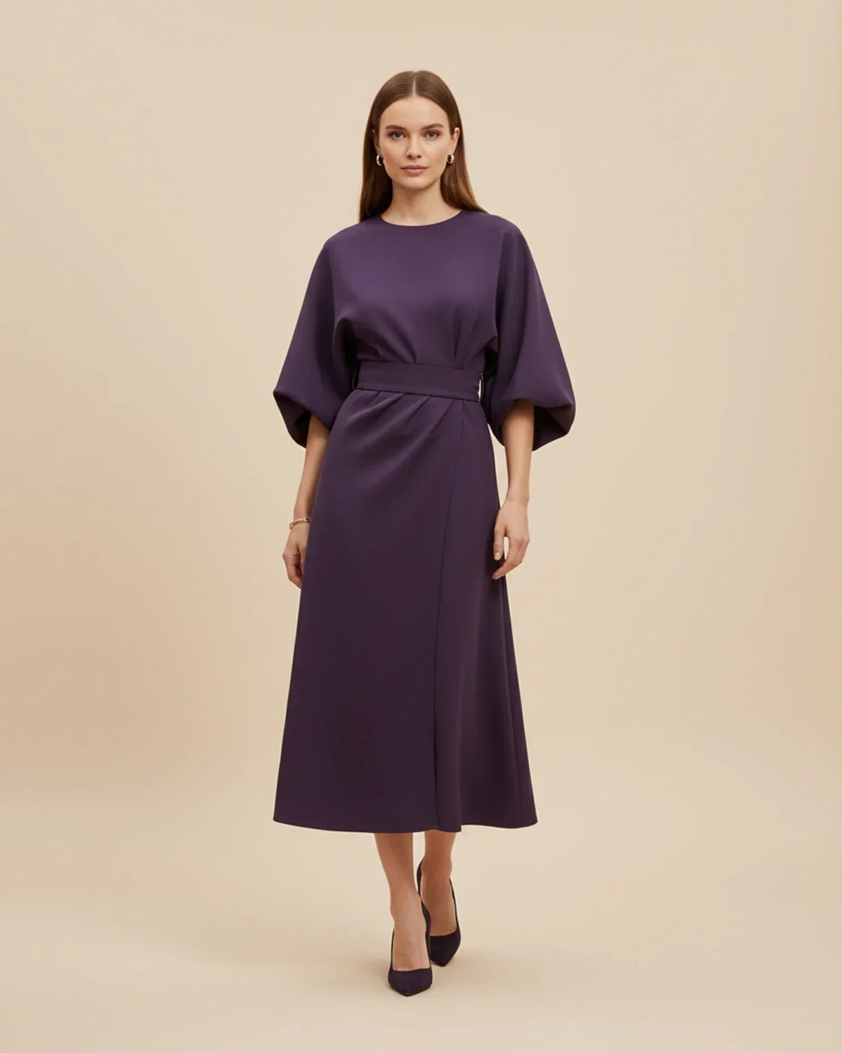 Rochie Maxi cu mâneci bufante și talie evidențiată | M&R - 10 - Modariox